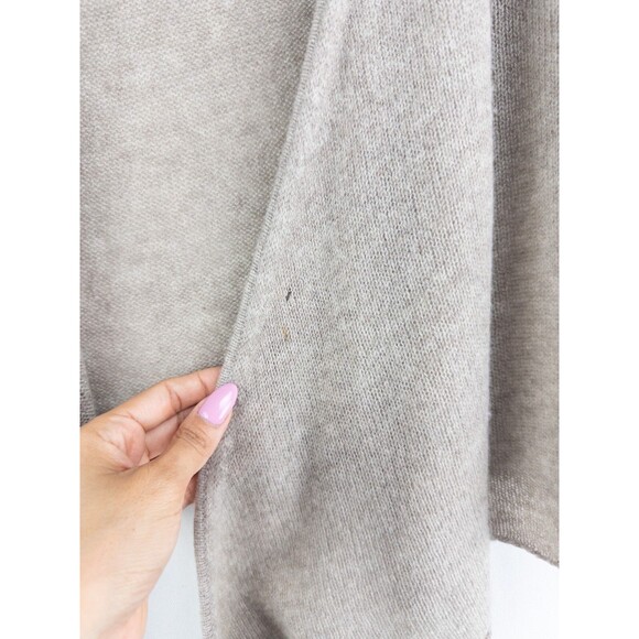 100% Cashmere Cardigan Womens PL Tan Open Front Knit Solid Minimalist - Picture 2 of 8